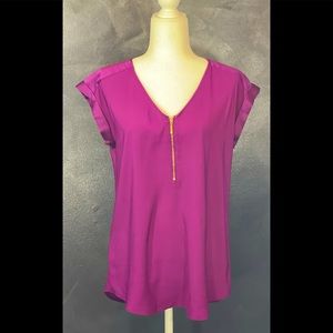 Plum colored short sleeve Express blouse